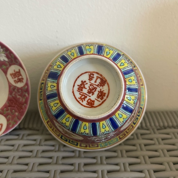 Antique Chinese Jiangxi, Jingdezhen Longevity Cup and matching Saucer hand paint - Picture 3 of 13